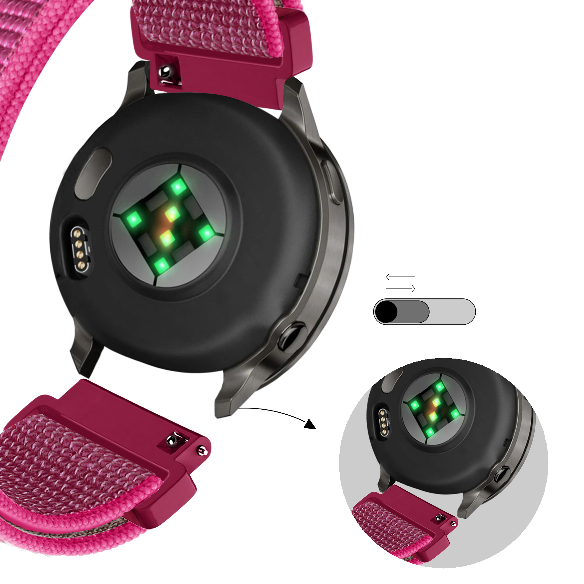 Bandz Bracelet nylon Loop Garmin Venu 4 - 41mm (fruit du dragon)