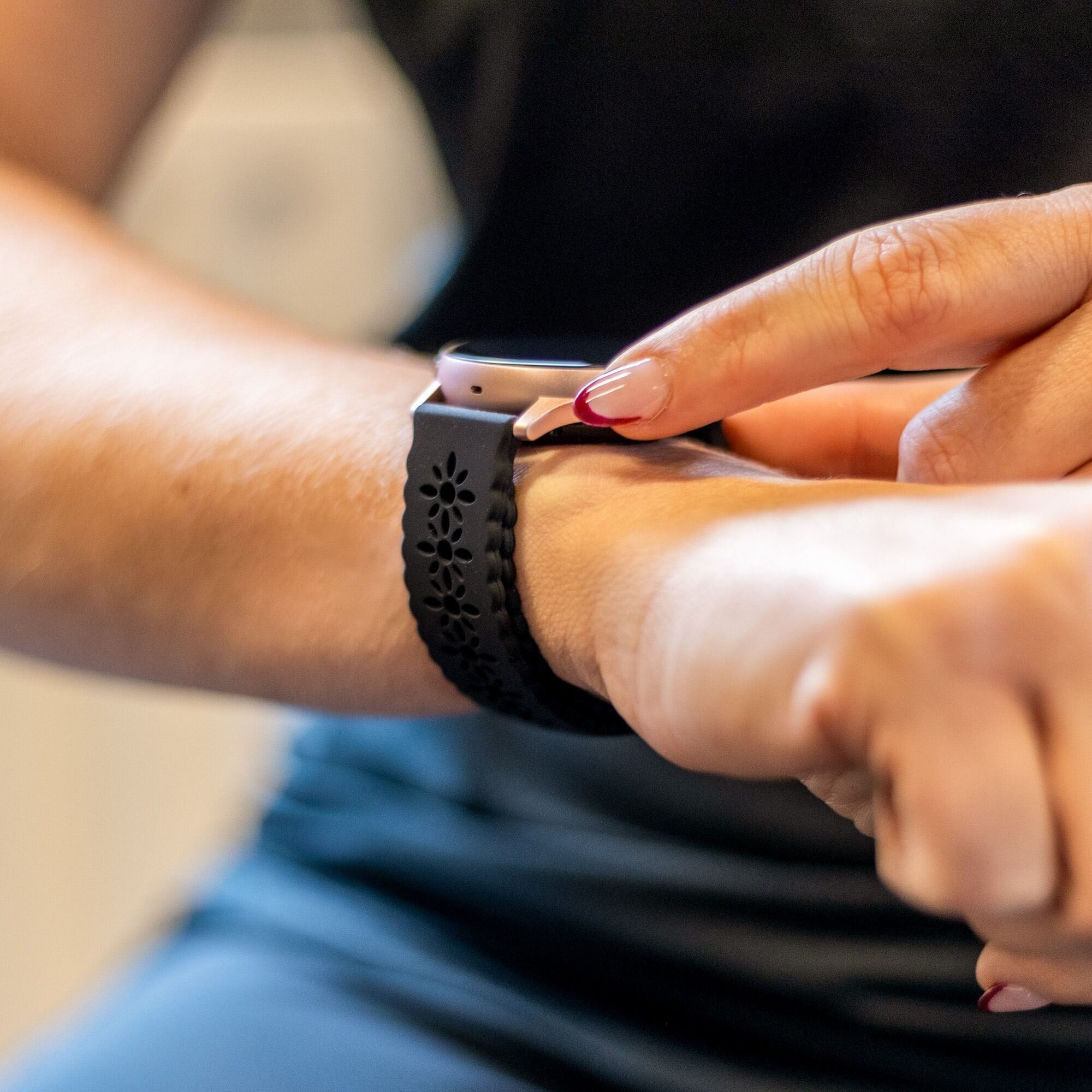 Bracelet silicone à motifs Samsung Galaxy Watch 5 Pro (noir)