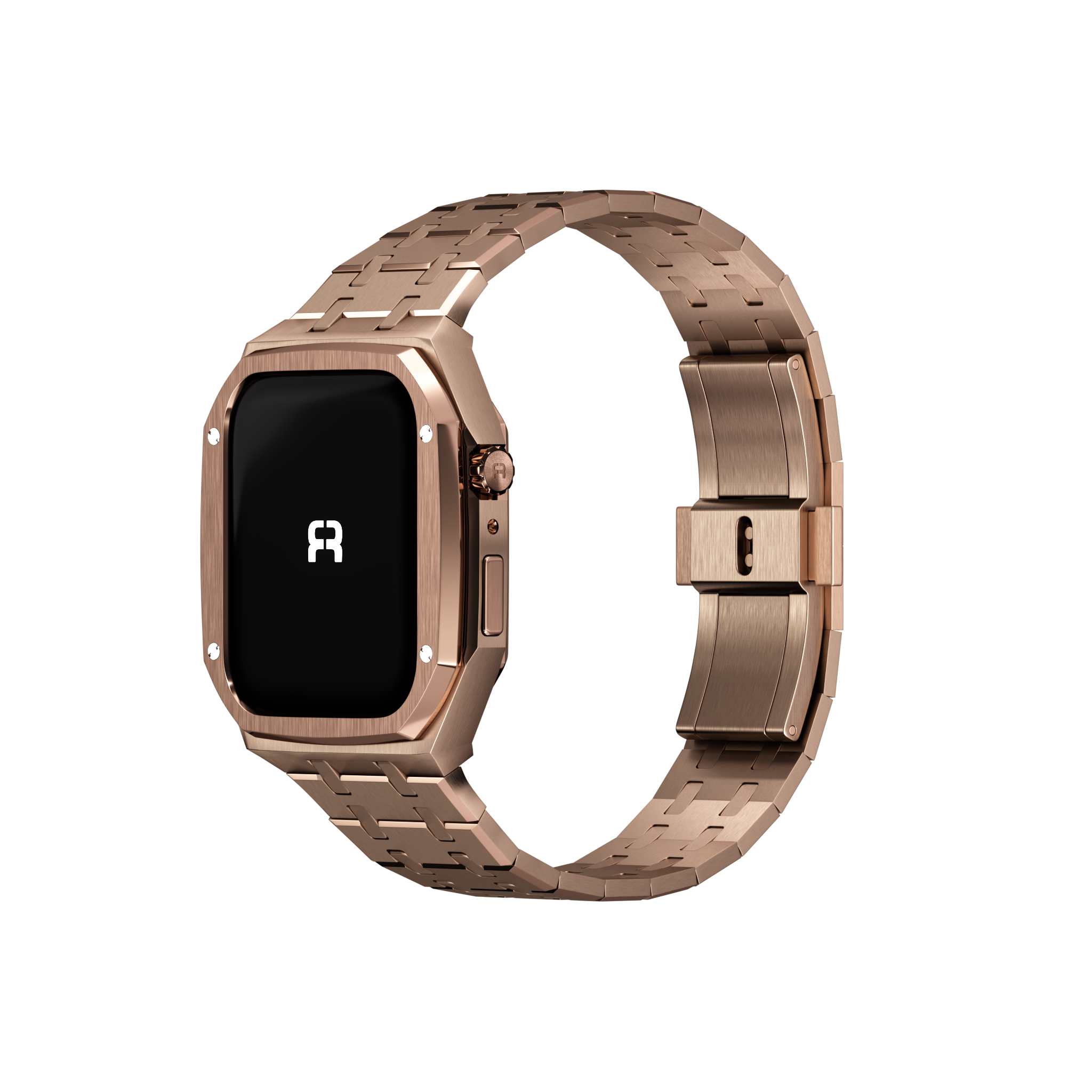 Reqior Boîtier avec bracelet en acier Apple Watch 45mm (rose or)