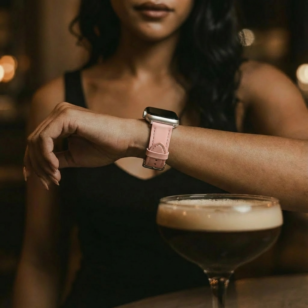 Bracelet cuir 'Slimfit' Apple Watch (rose)