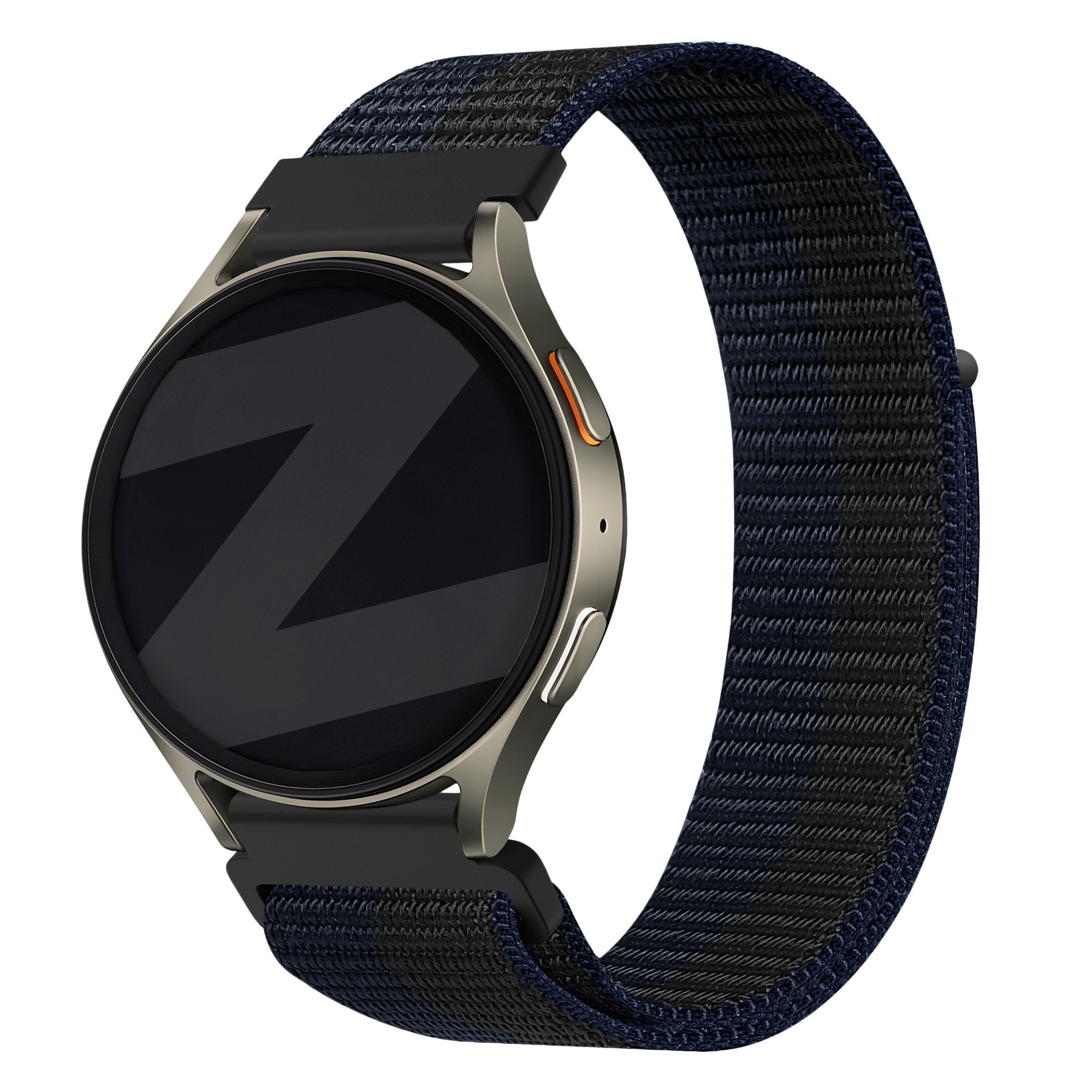 Bandz Samsung Galaxy Watch 6 - 44mm Nylon Strap 'Easy Fit' (Black/Blue)