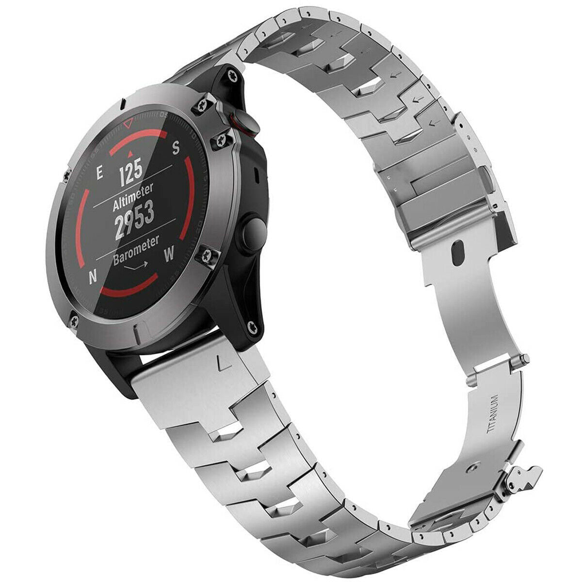 Bracelet titane Garmin Quatix 8 - 51mm (argent)