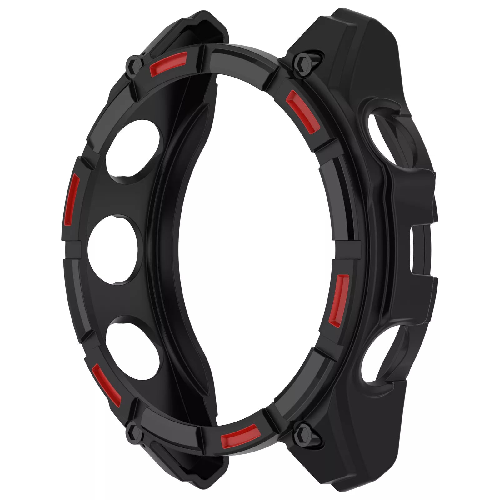 Coque TPU robuste Garmin Fenix 8 - 47mm SOLAR (noir/rouge)