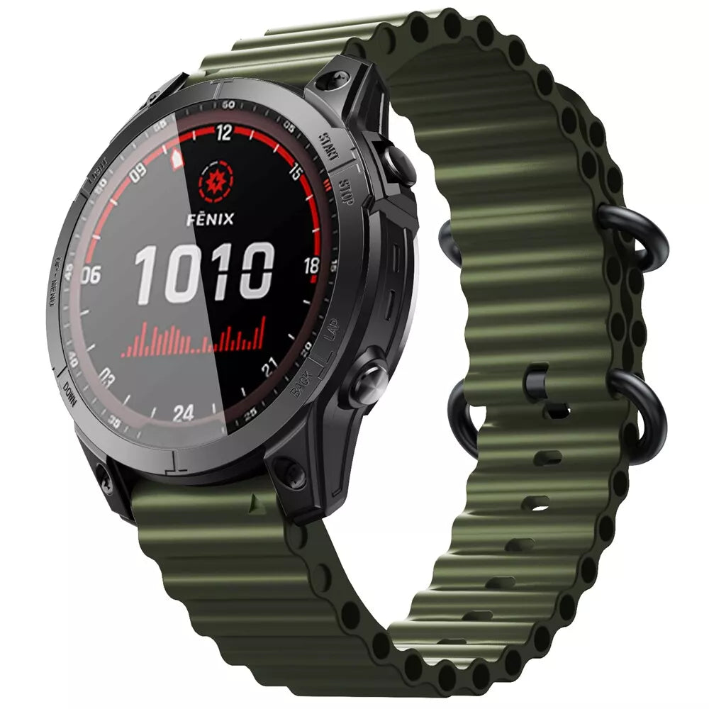 Bracelet ondulé Garmin Instinct 2 (vert militaire)