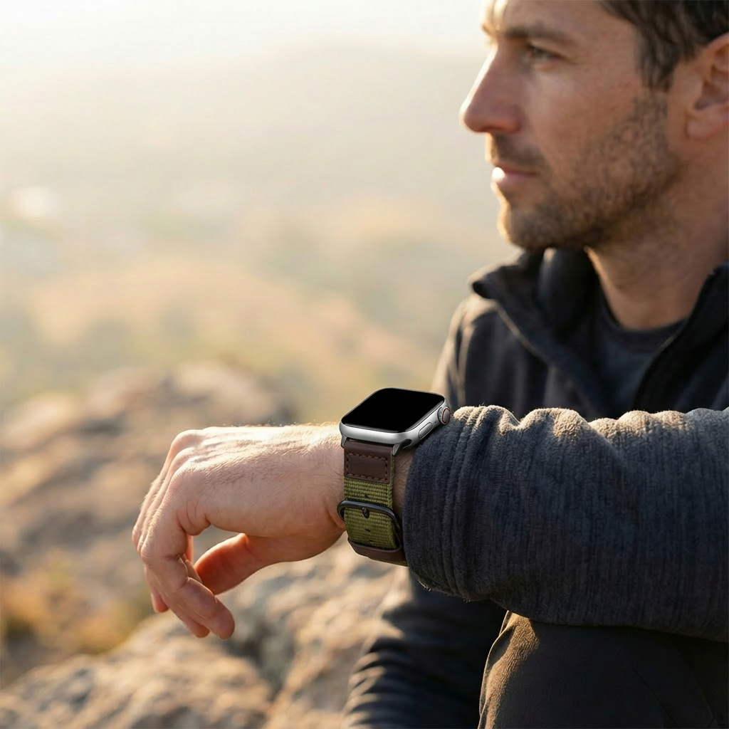 Bracelet lona Apple Watch (vert militaire)