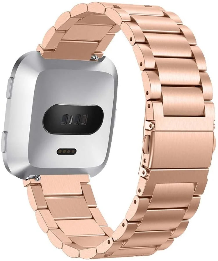 Bracelet acier Fitbit Versa (or rose)