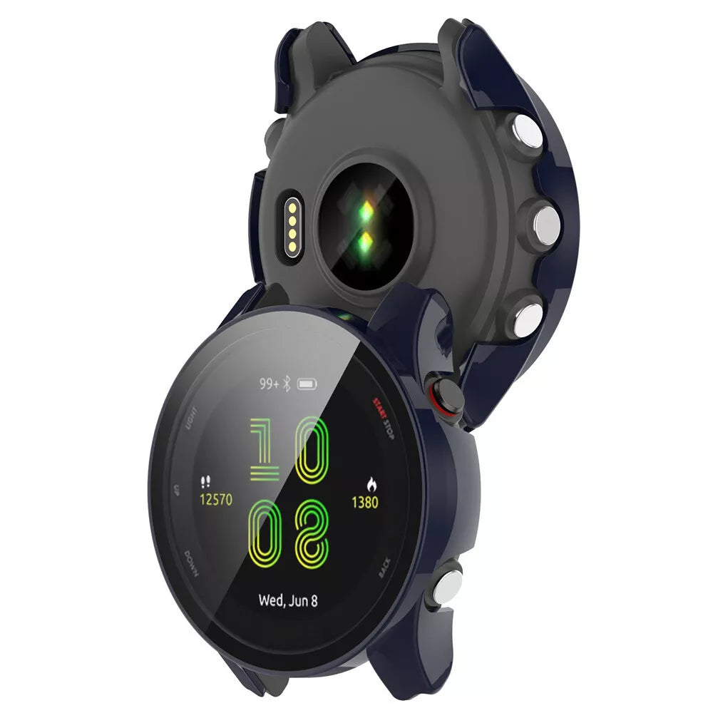 Coque rigide avec verre Garmin Forerunner 255 (bleu)