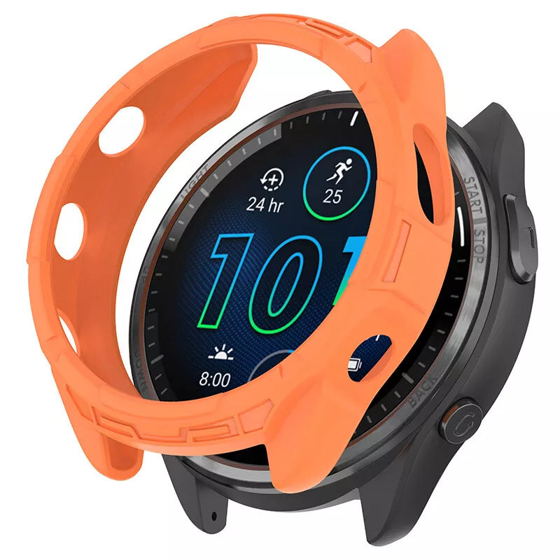 Coque TPU robuste Garmin Forerunner 965 (orange)
