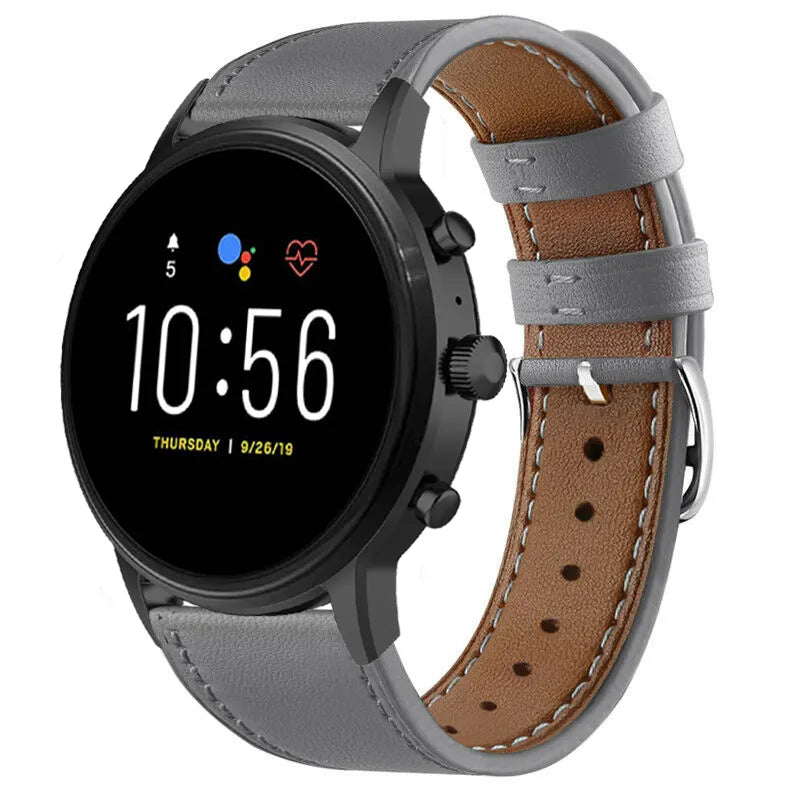 Bracelet cuir Fossil Gen 4 Explorist HR (gris)