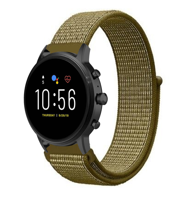 Bracelet nylon Fossil Gen 4 Explorist HR (vert olive)