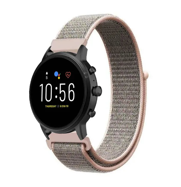 Bracelet nylon Fossil Gen 4 Explorist HR (gris/rose)