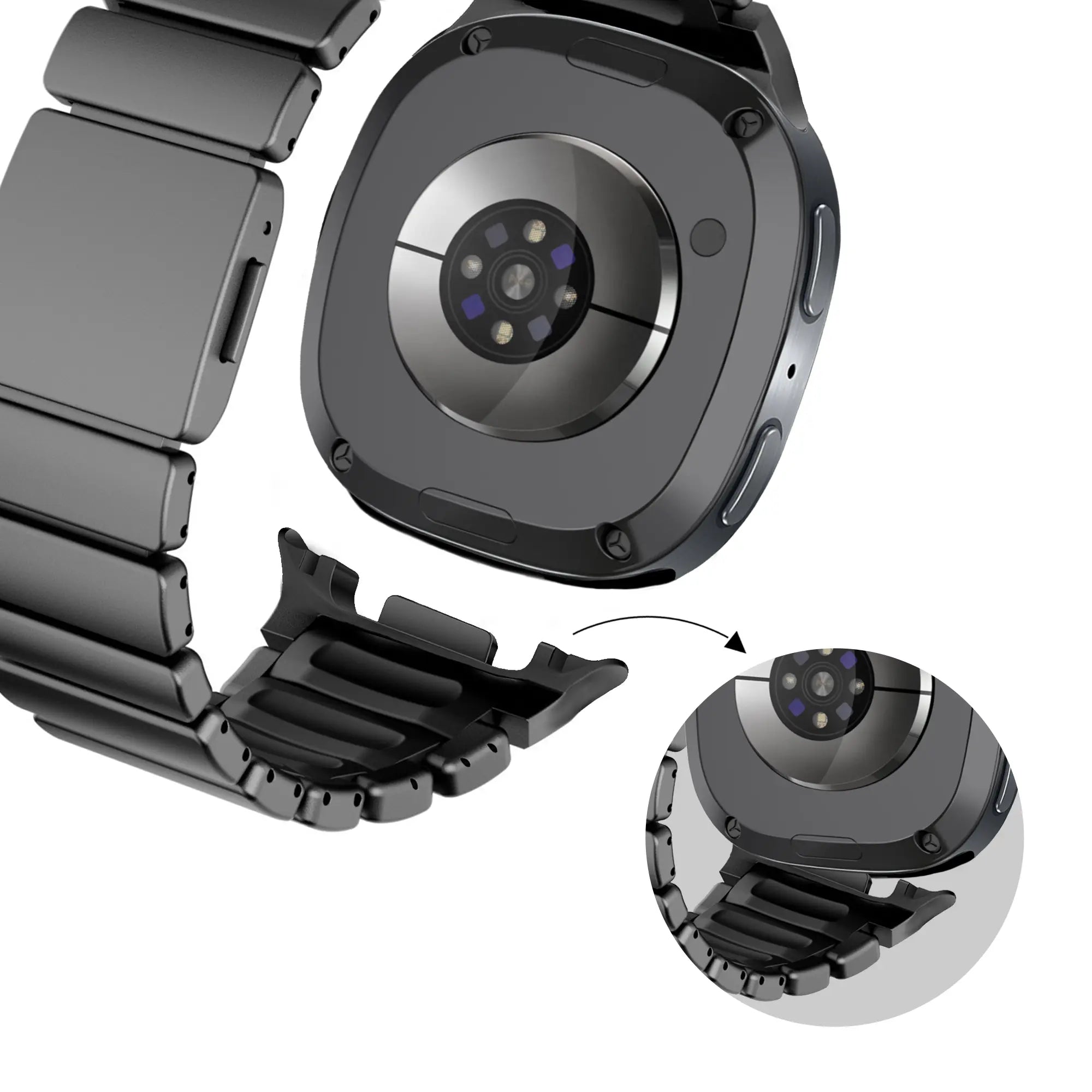 Bandz Bracelet titane 'Hybrid' Samsung Galaxy Watch 9 - 40mm (noir)
