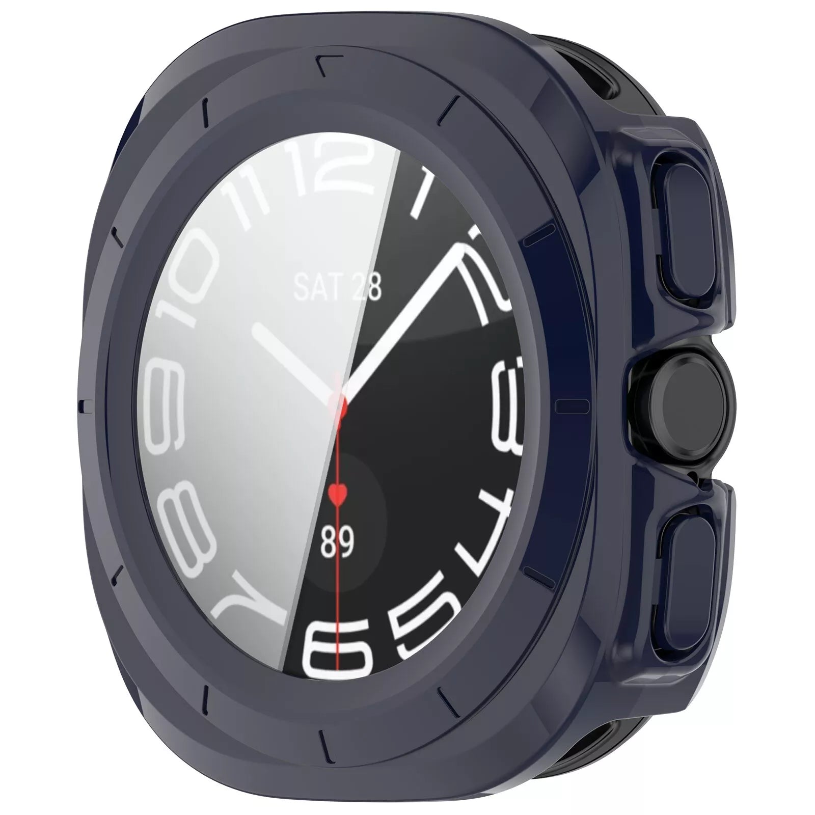 Coque rigide avec verre Samsung Galaxy Watch Ultra (bleu foncé)