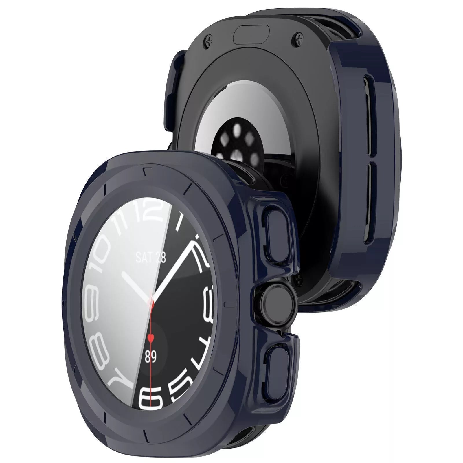 Coque rigide avec verre Samsung Galaxy Watch Ultra (bleu foncé)