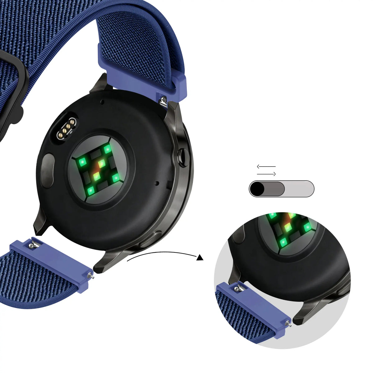 Bandz Bracelet élastique Garmin Venu SQ 2 (bleu foncé)