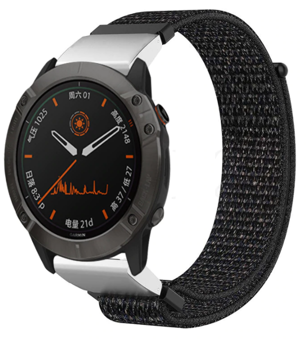 Bracelet nylon Garmin Tactix 8 - 51mm (noir)