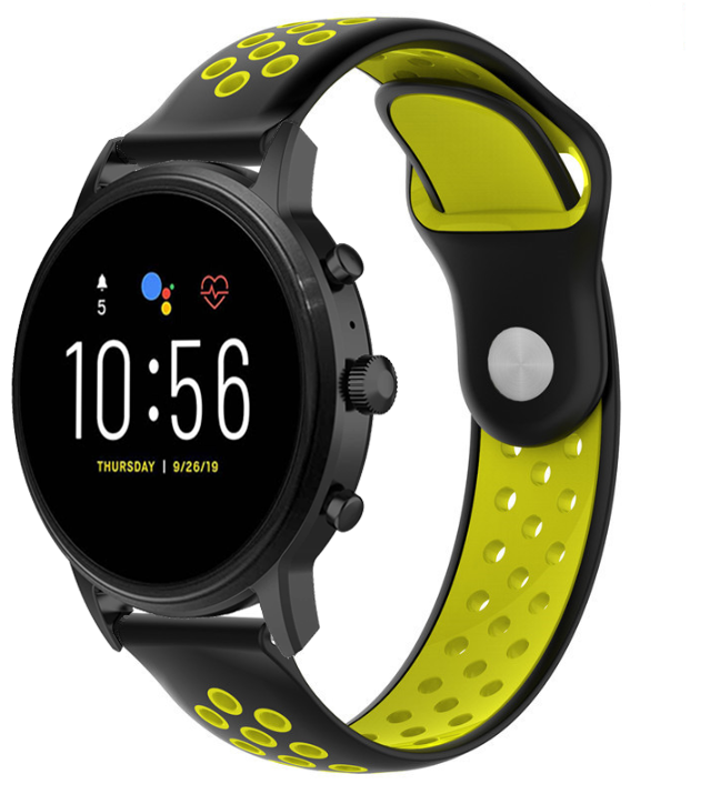 Bracelet sport Fossil Gen 4 Explorist HR (noir/jaune)