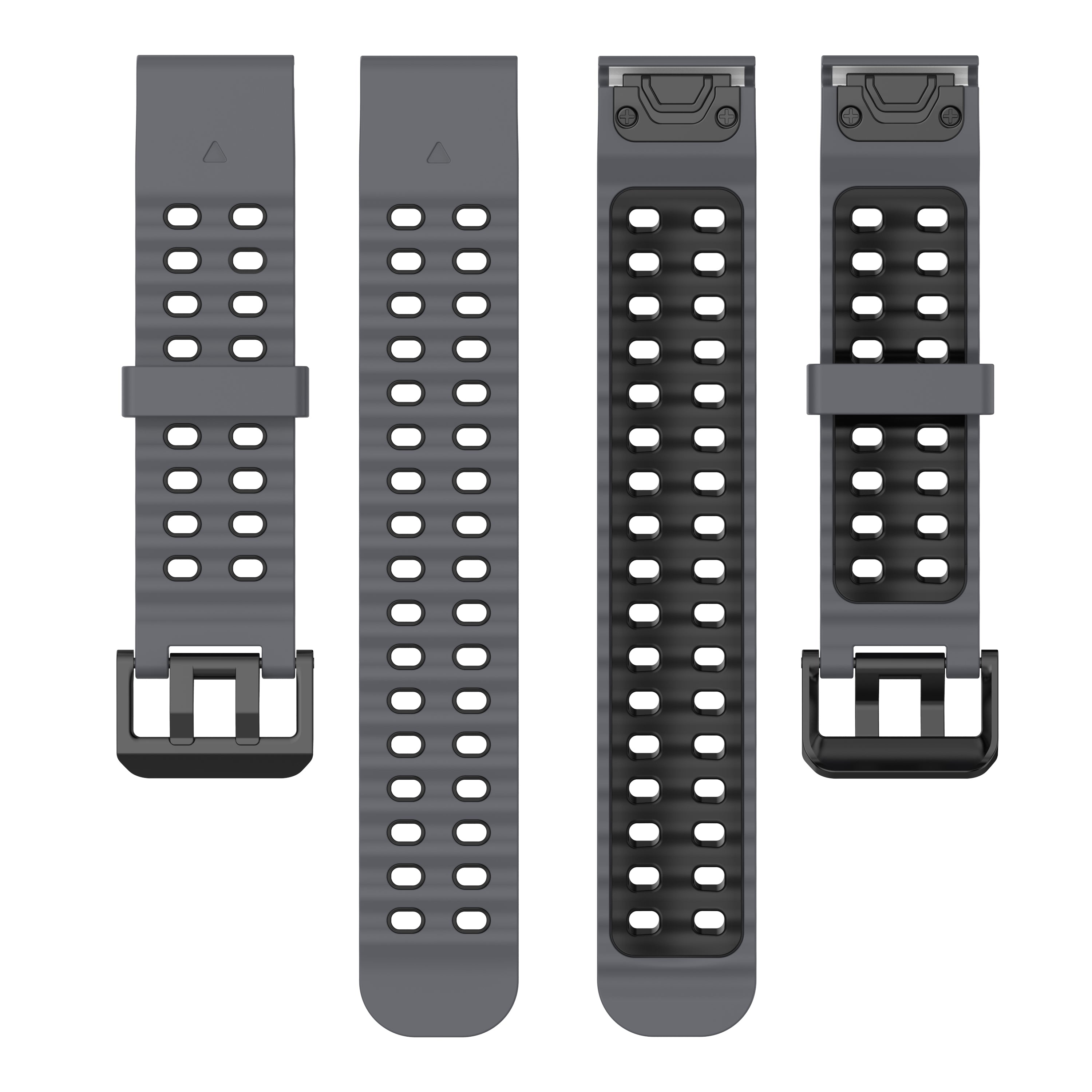 Bracelet sport ondulé Garmin Instinct 2x (gris foncé/noir)