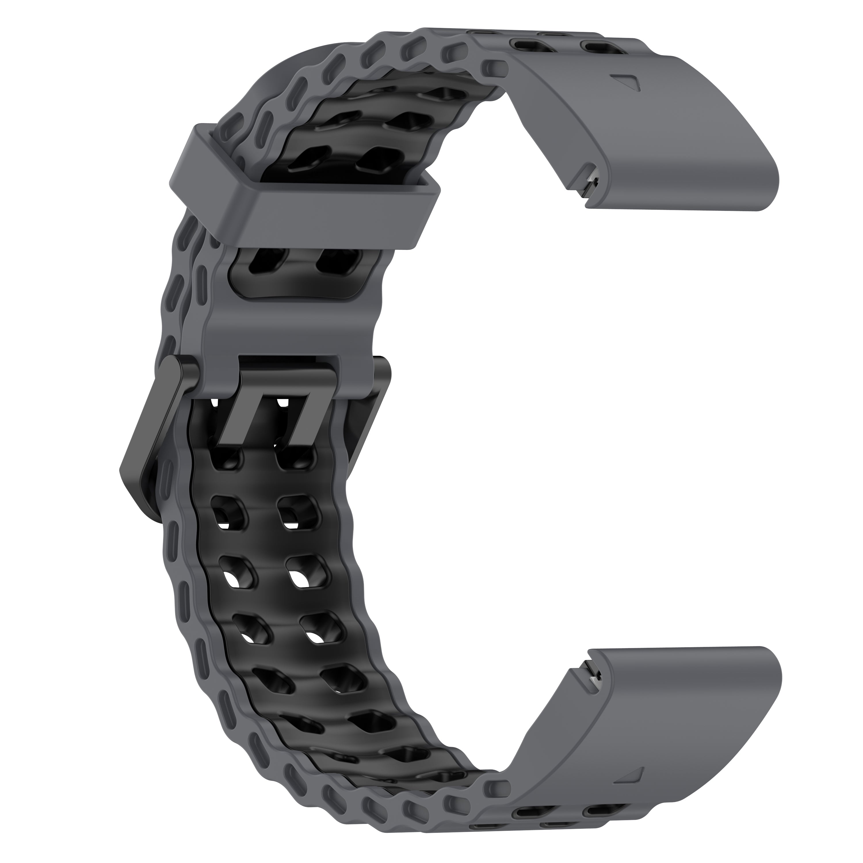 Bracelet sport ondulé Garmin Instinct 2x (gris foncé/noir)