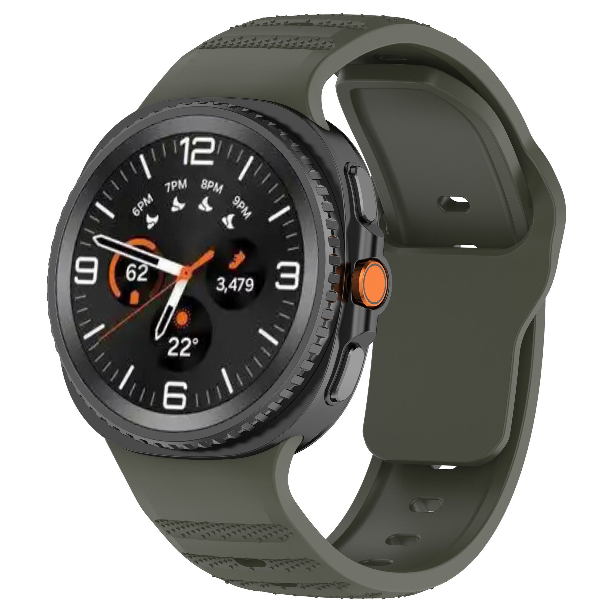 Samsung Galaxy Watch 8 - 40mm Outdoor Silicone Strap (Dark Green)
