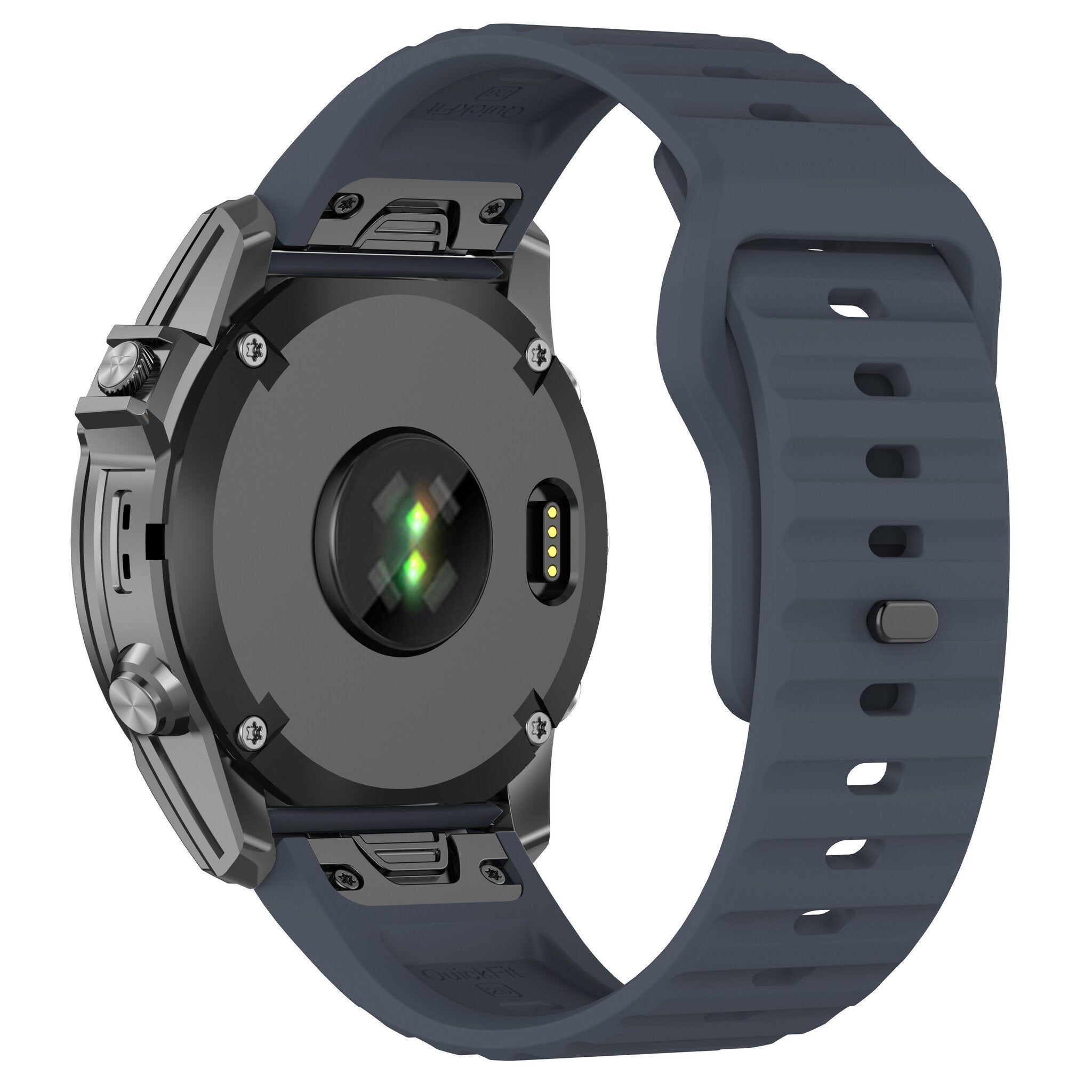 Bracelet silicone Outdoor Garmin Quatix 8 - 51mm (grisbleu)