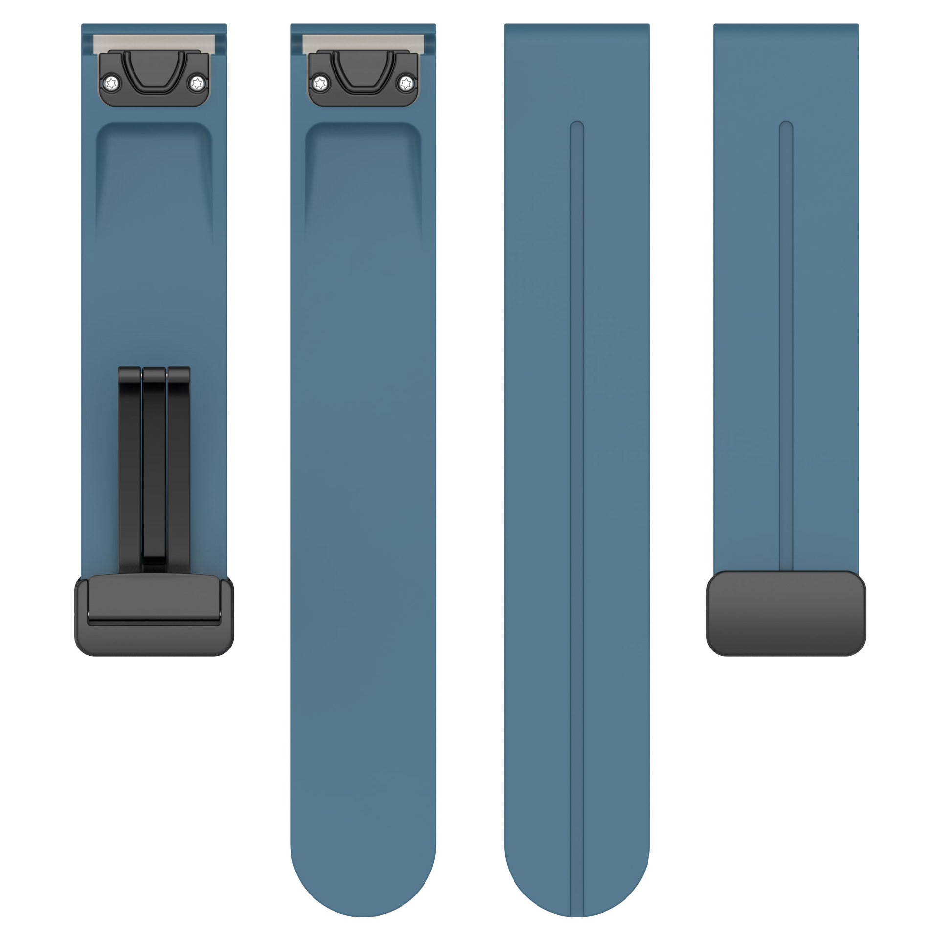 Garmin Quatix 8 Pro - 47mm D-Buckle Silicone Strap (Grey-Blue)