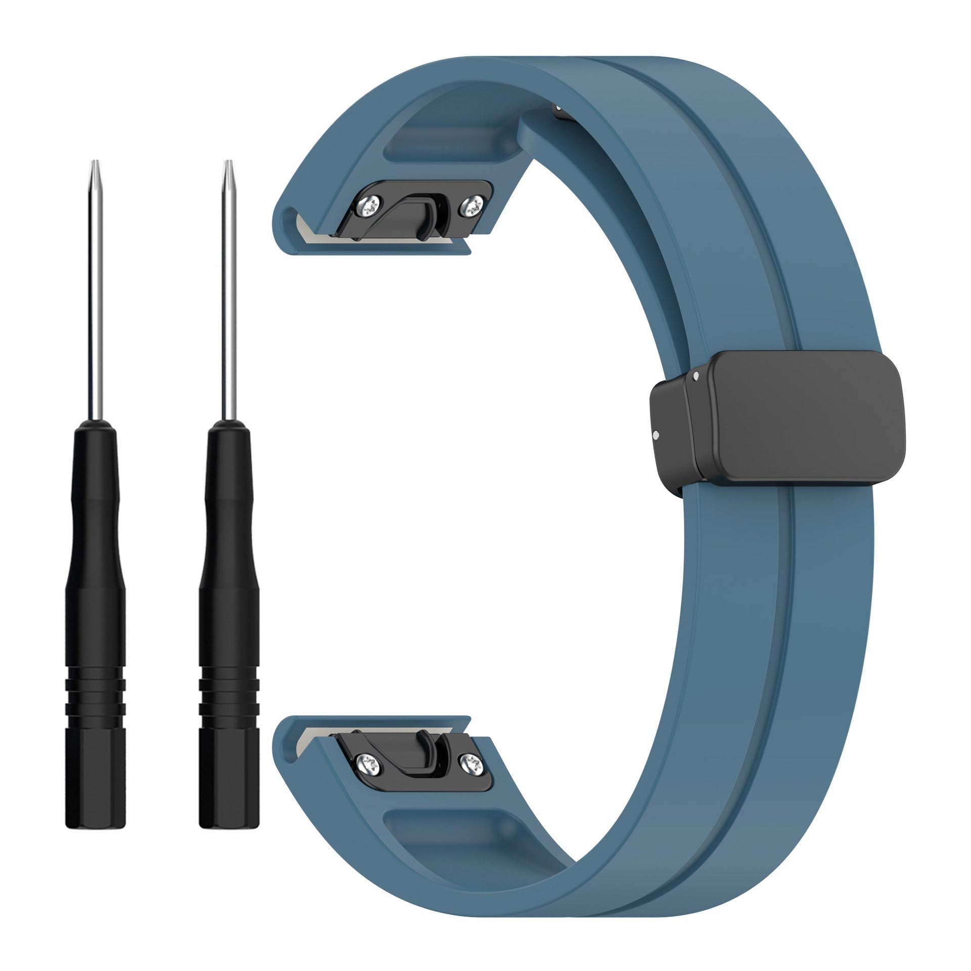 Bracelet silicone avec boucle-D Garmin Instinct 3 - 45mm (bleu-gris)