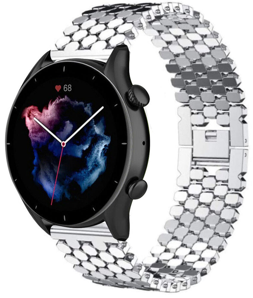 Amazfit GTR (Pro) Steel Strap Hexagons (Silver)
