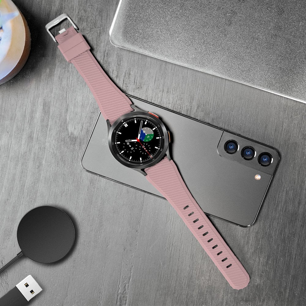 Bracelet silicone Samsung Galaxy Watch 4 Classic 46mm (rose)