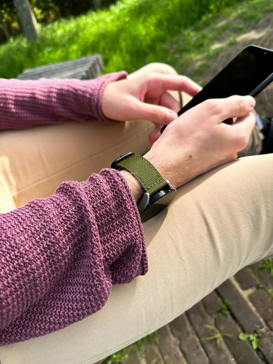 Bracelet nylon avec boucle Fossil Gen 4 Explorist HR (vert)