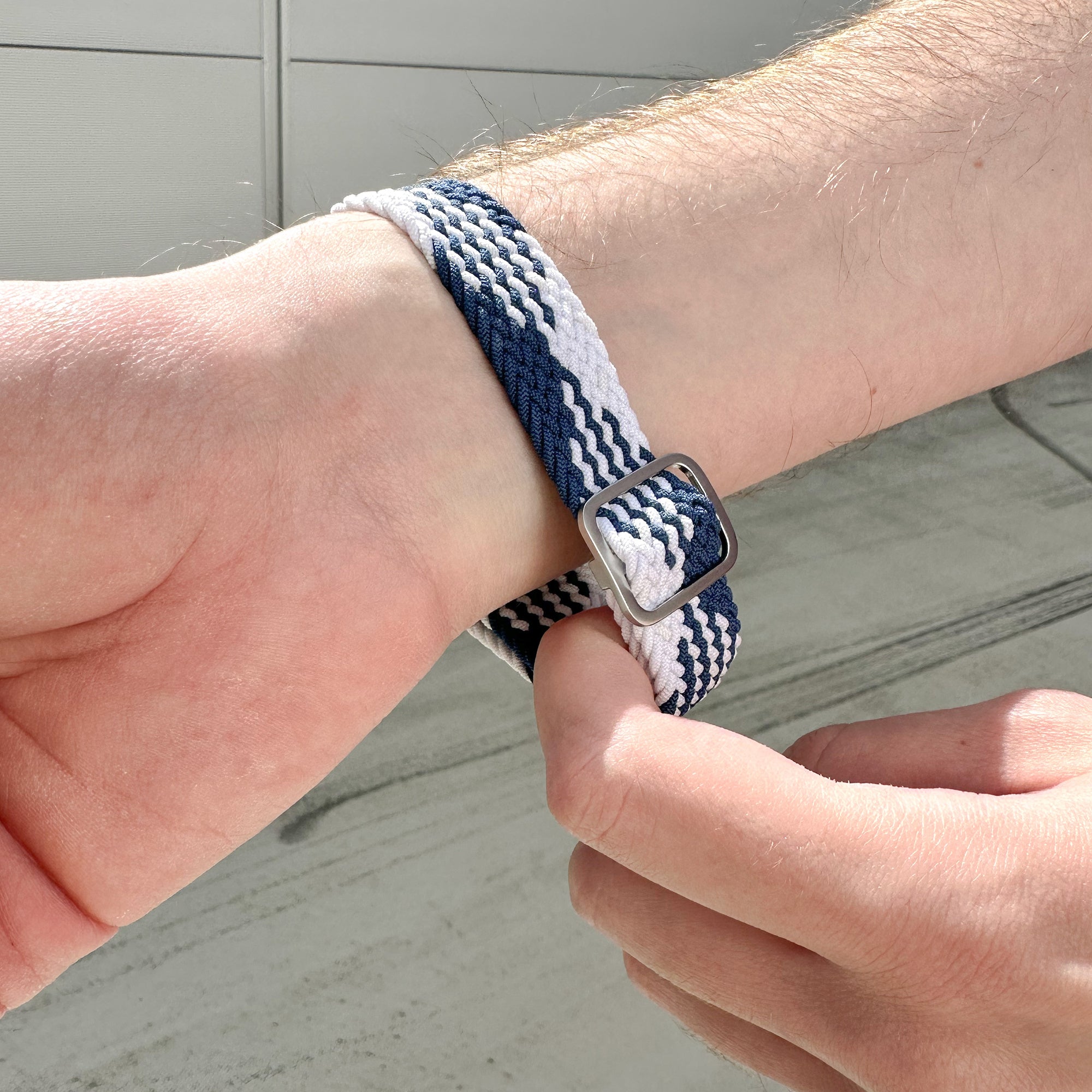 Bracelet tressé réglable Amazfit Bip U (Pro) (bleu/blanc)