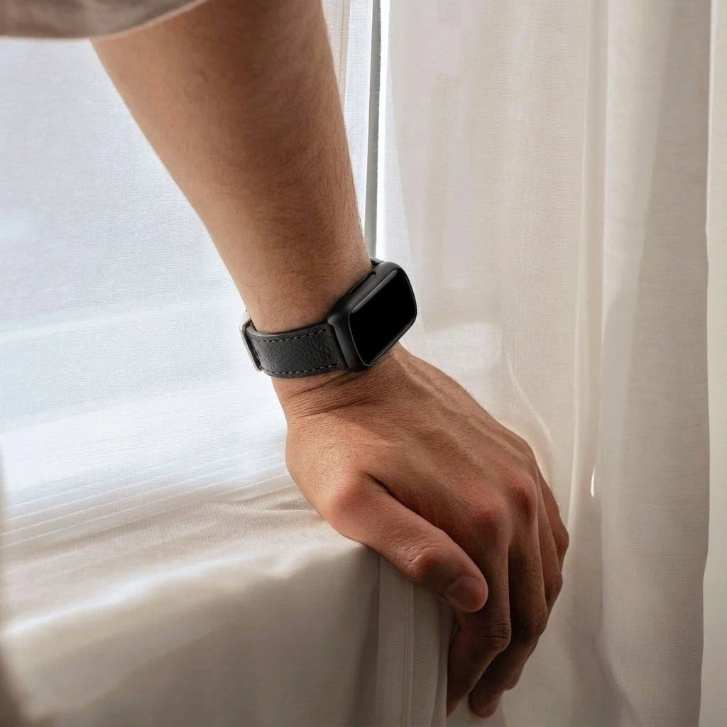 Fitbit Inspire 3 Leather Strap (Black)
