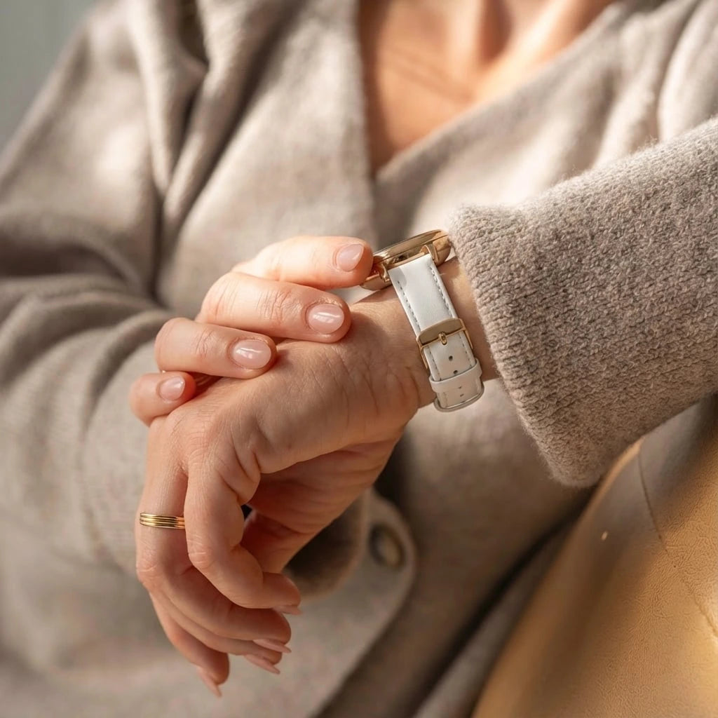 Garmin Lily Leather Strap (White)