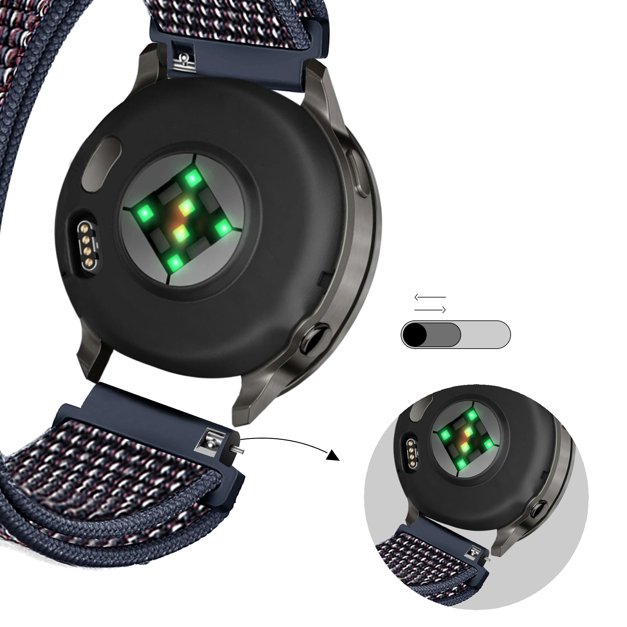 Bandz Garmin Bounce 2 Nylon Loop Strap (Indigo)