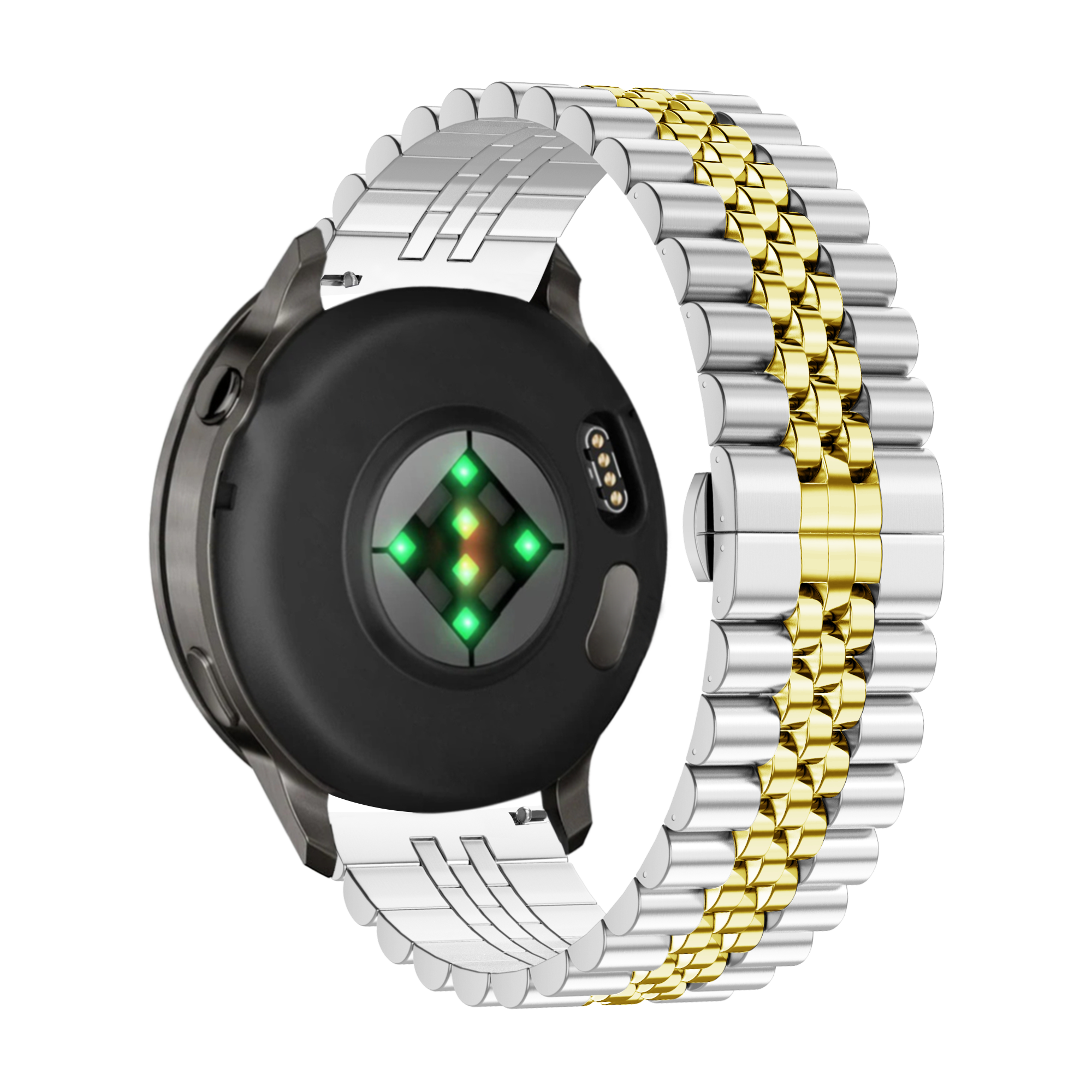 Bandz Garmin Forerunner 255s Steel Strap 'Jubilee' (Silver/Gold)