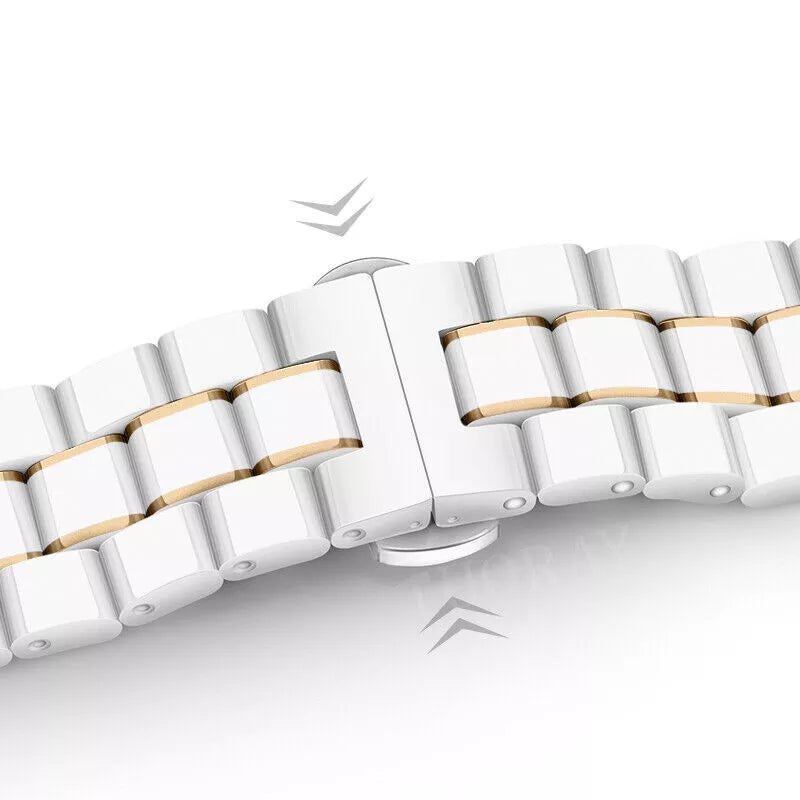 Bracelet ceramique Huawei Watch 5 - 42mm (blanc/doré)