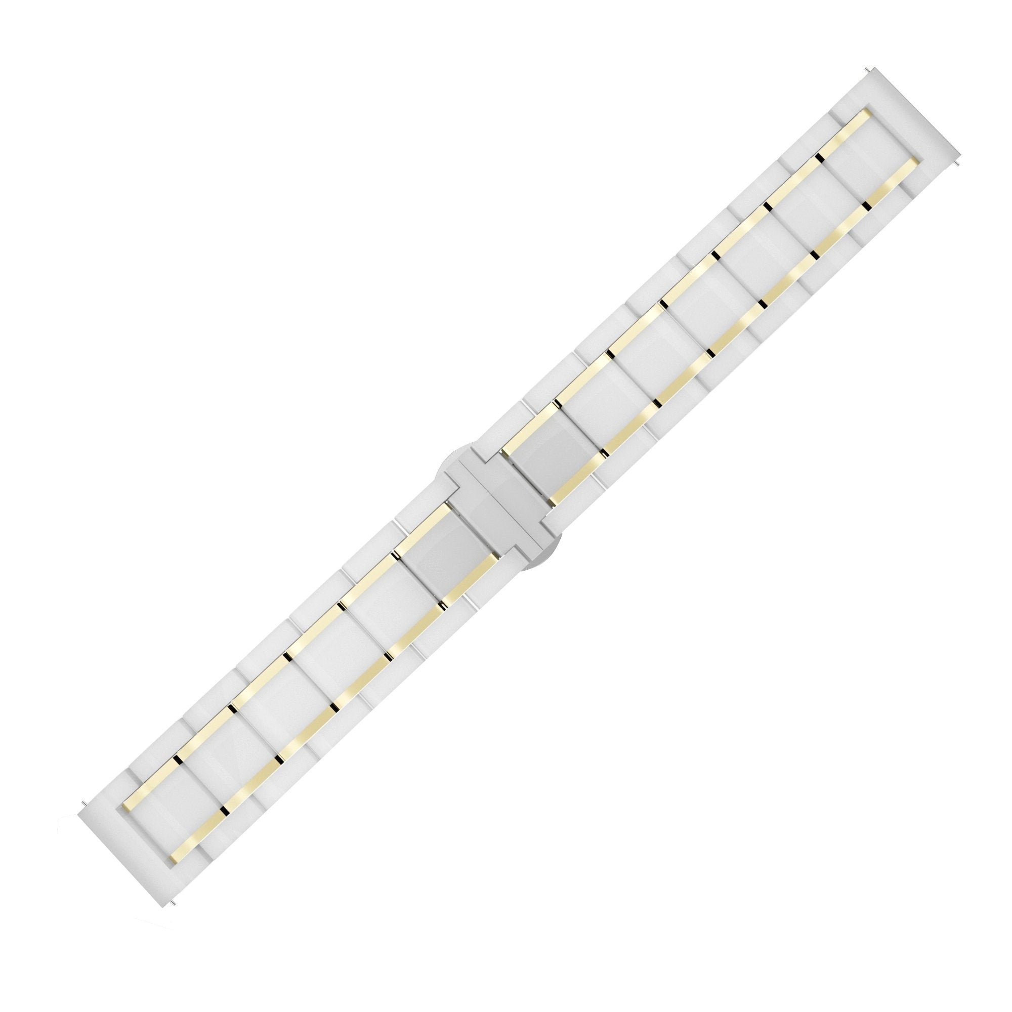Bracelet en céramique avec maillons Samsung Galaxy Watch 6 Classic 43mm (blanc/doré)