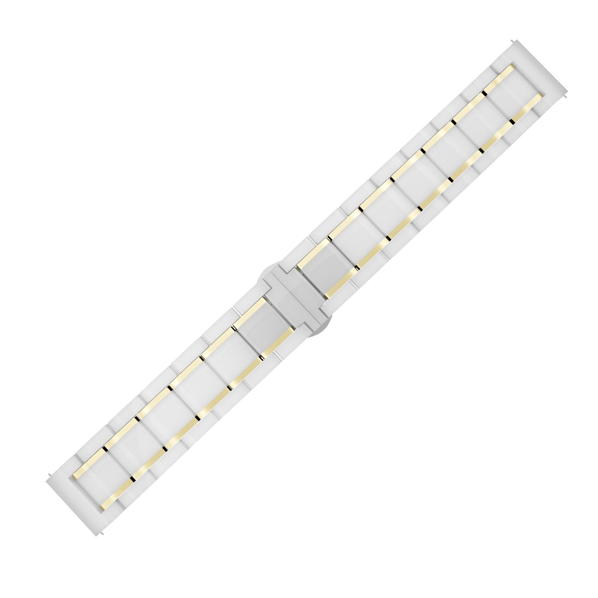 Bracelet acier et ceramique Amazfit Active 2 (blanc/or)