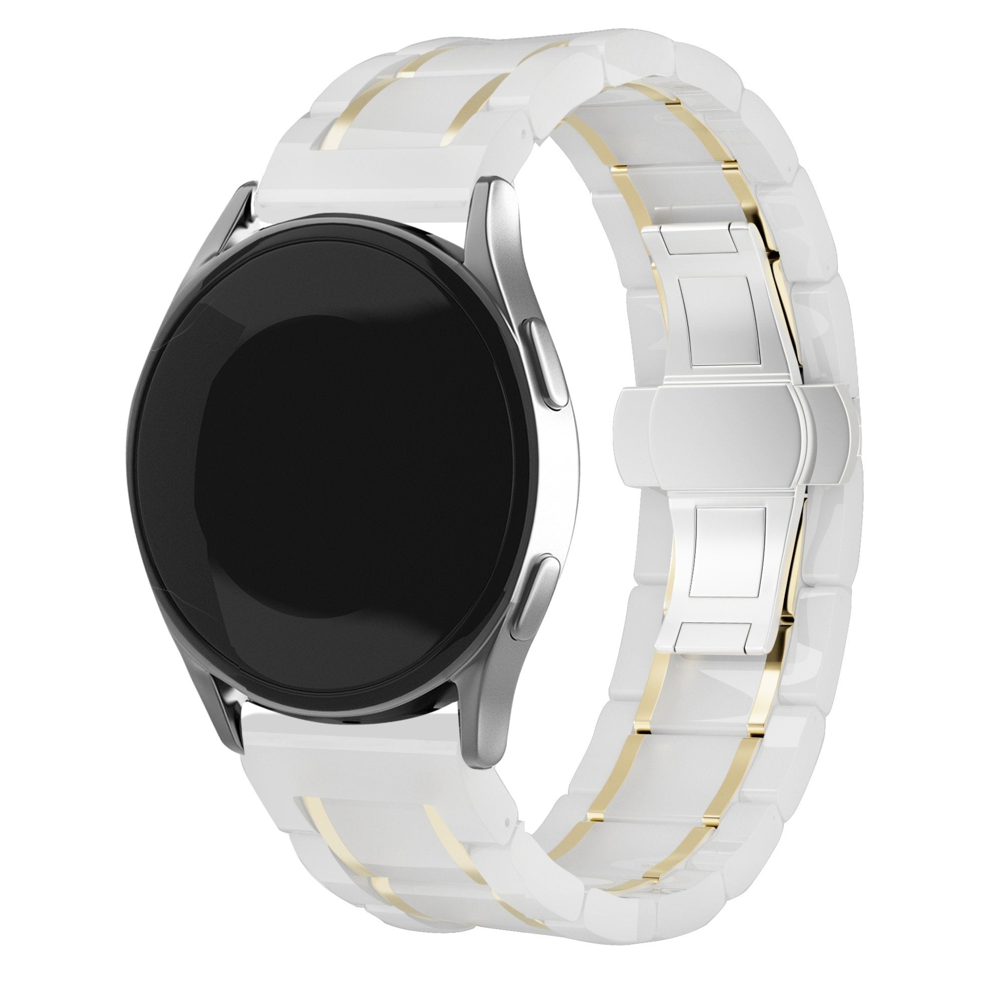 Bracelet en céramique avec maillons Samsung Galaxy Watch 6 Classic 43mm (blanc/doré)
