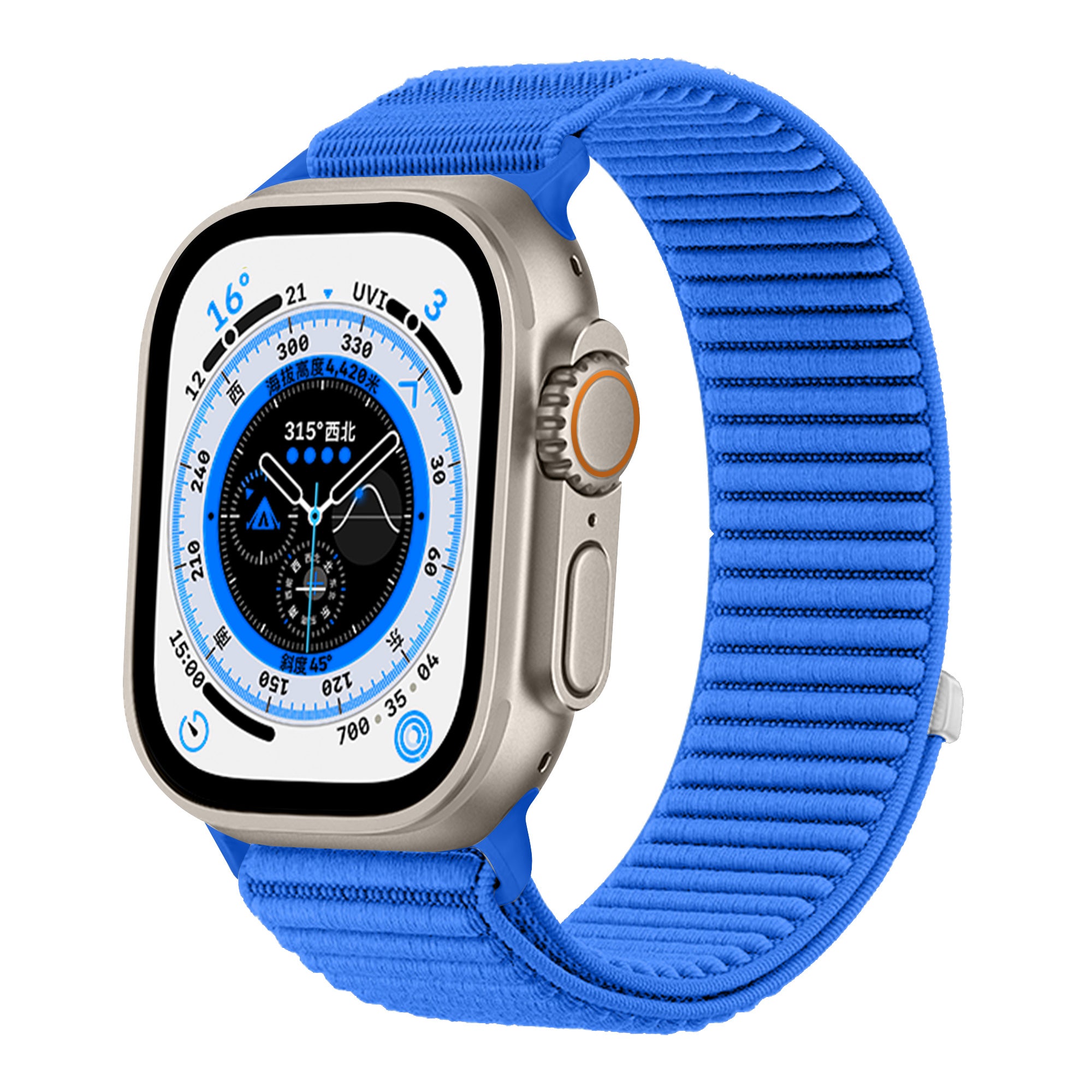 Strap-it Bracelet nylon Wave Apple Watch (bleu royal)
