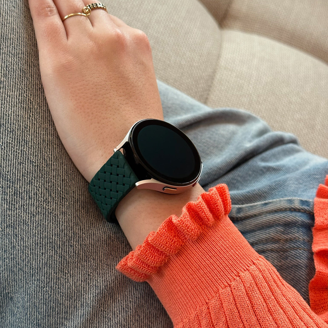 Bracelet silicone tressé Amazfit Active 2 (vert foncé)