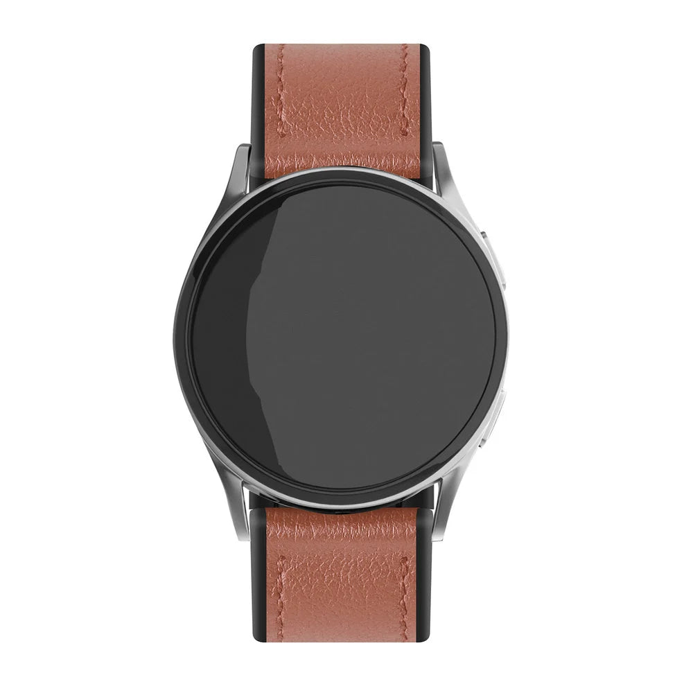 Bracelet montre cuir hybride 22mm - universal (marron claro)