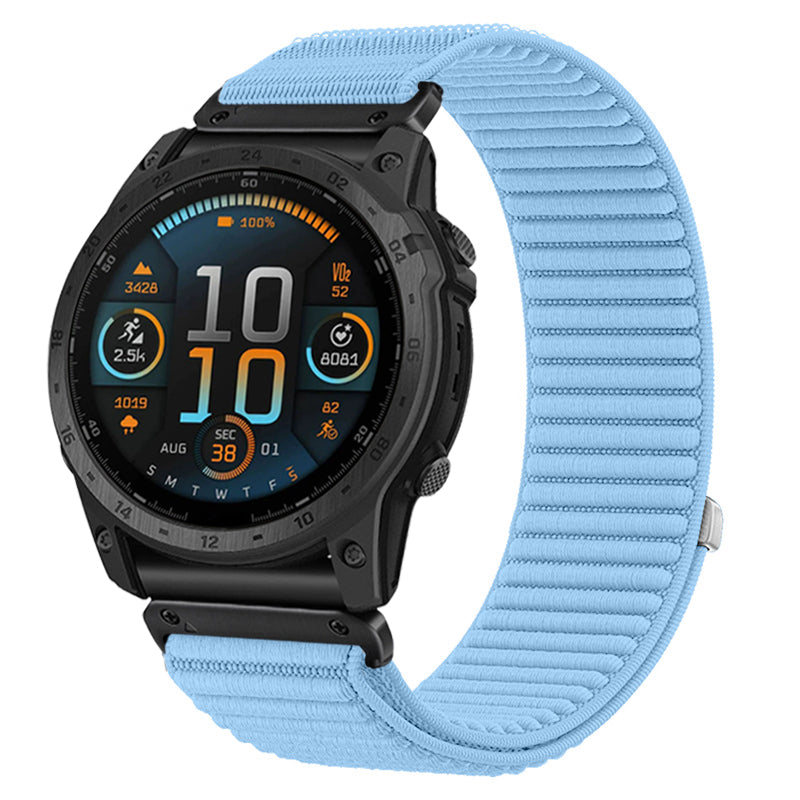 Bracelet nylon ondulé Garmin Descent Mk2s (bleu clair)