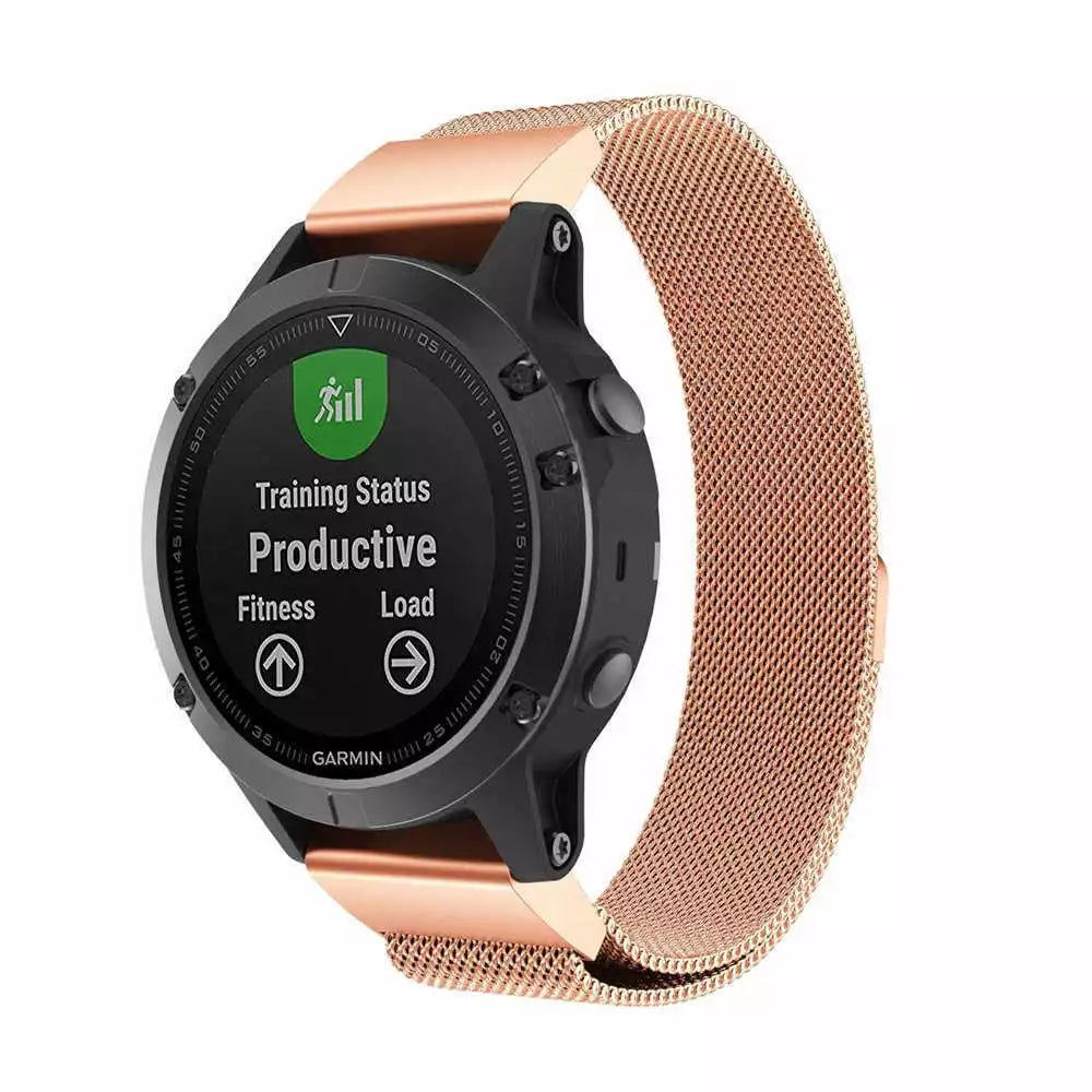 Bracelet milanais Garmin Forerunner 955 (rose or)