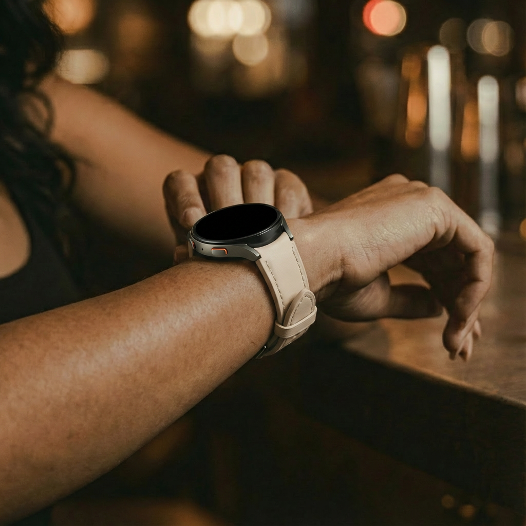 Amazfit GTS 4 Slimfit Leather Strap (Milk Tea)