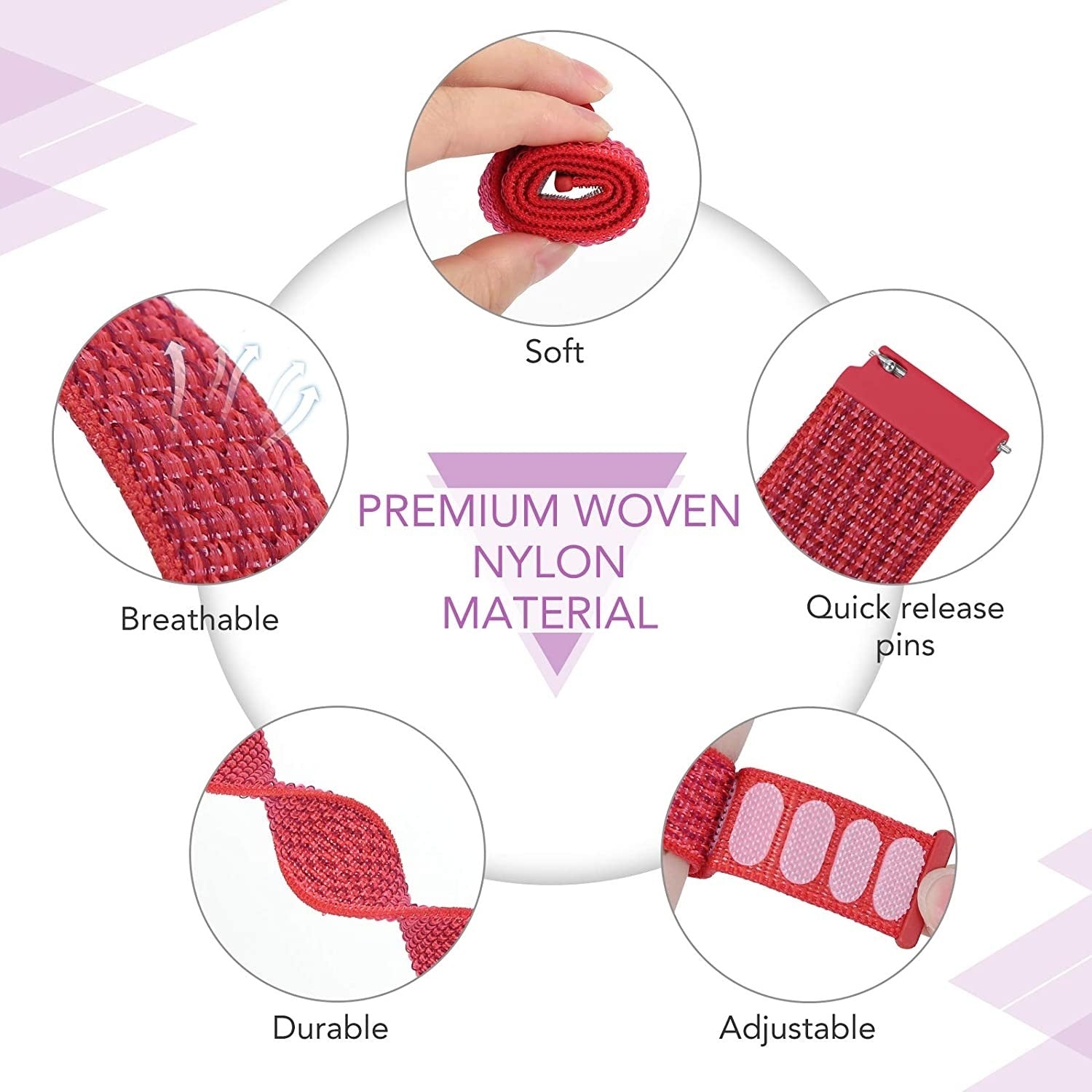 Bracelet nylon Amazfit Bip 3 (Pro) (rouge foncé)