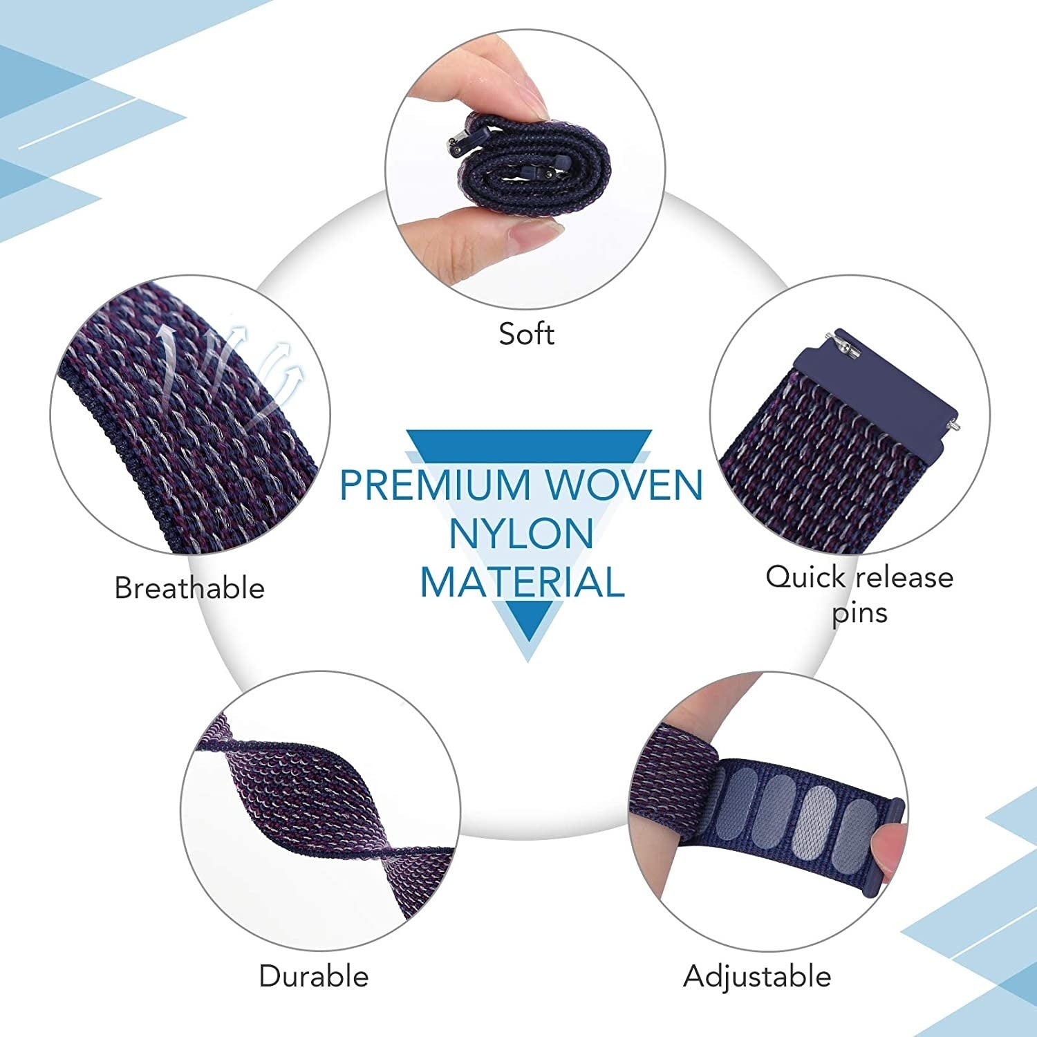 Bracelet nylon Polar Vantage M3 (violet/bleu)