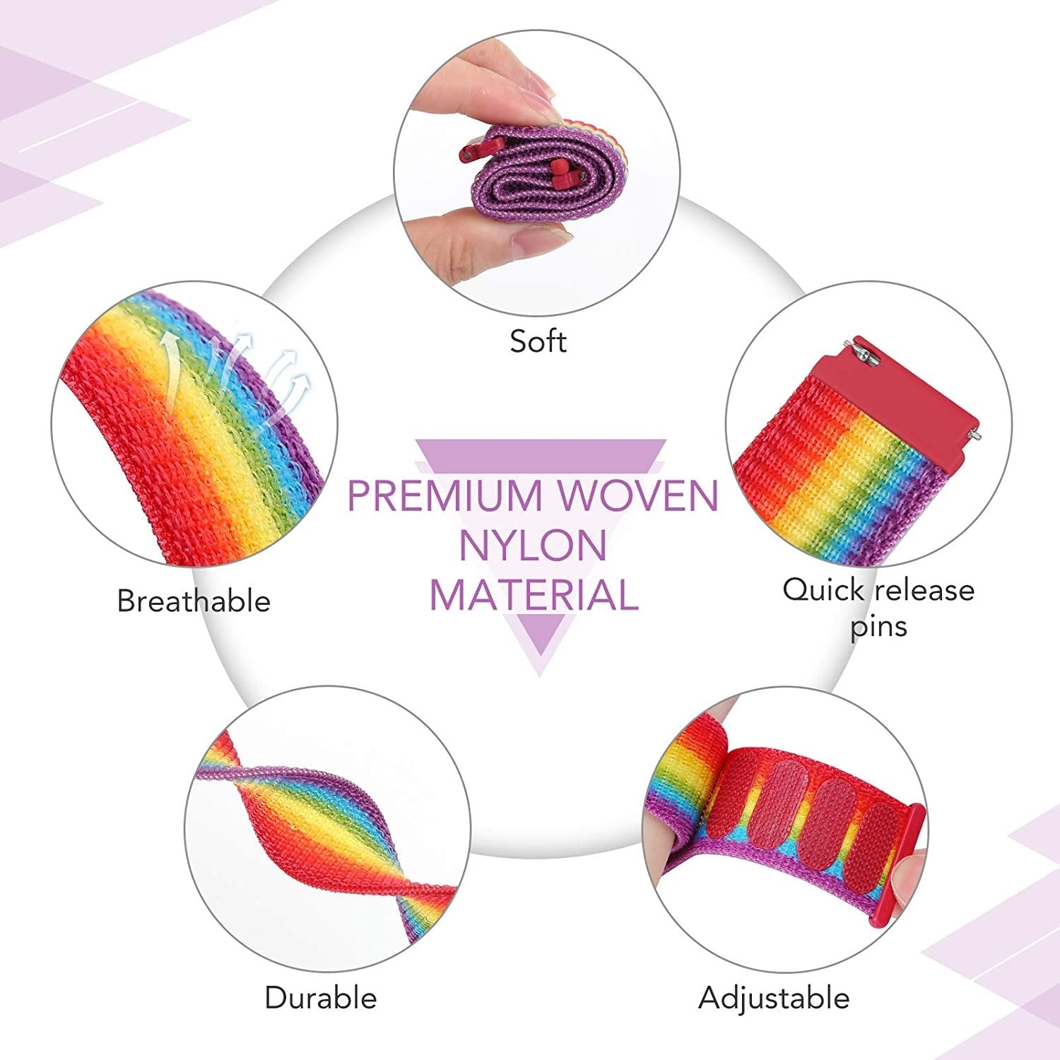 Oppo Watch X Nylon Strap (Rainbow)