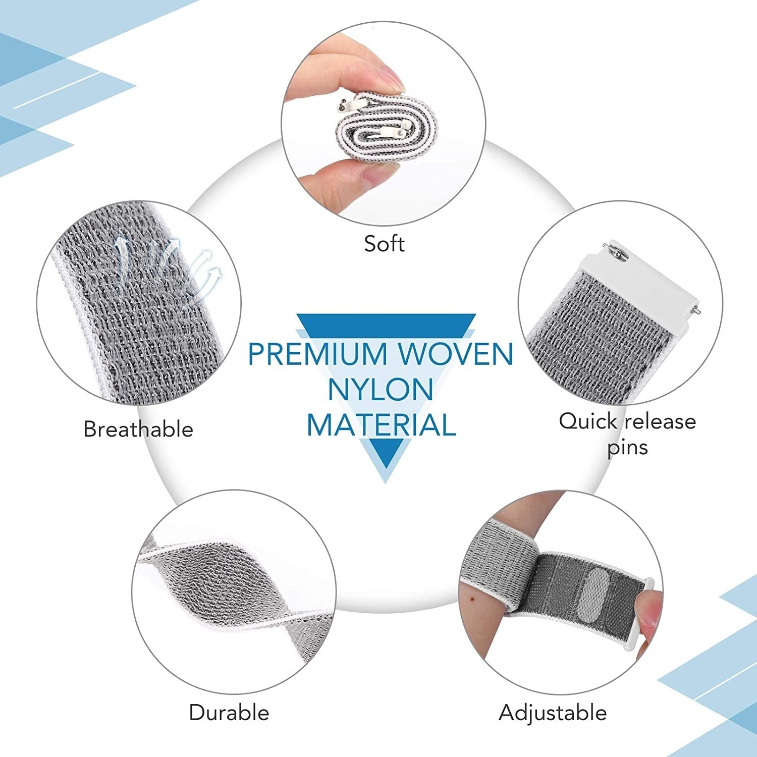 Bracelet nylon OnePlus Watch 3 - 46mm (gris)