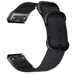 Bracelet nylon á boucle Garmin Instinct E - 45mm (noir)